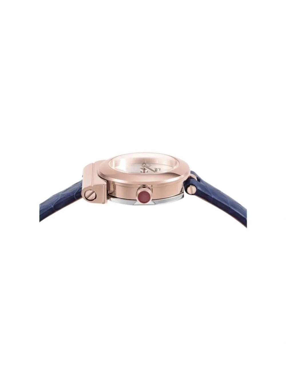 Salvatore Ferragamo Gancino Rose Gold and Blue Leather Women's 23mm Watch NEW